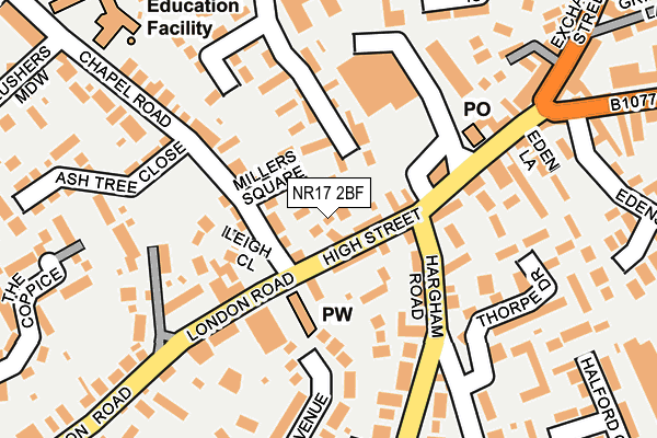 NR17 2BF map - OS OpenMap – Local (Ordnance Survey)