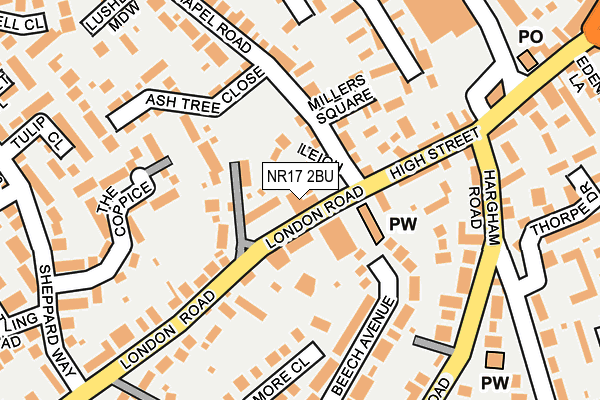 NR17 2BU map - OS OpenMap – Local (Ordnance Survey)