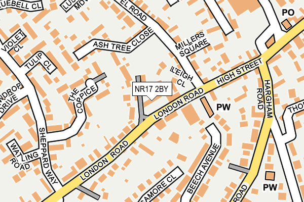 NR17 2BY map - OS OpenMap – Local (Ordnance Survey)