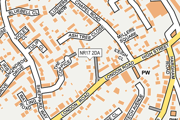 NR17 2DA map - OS OpenMap – Local (Ordnance Survey)