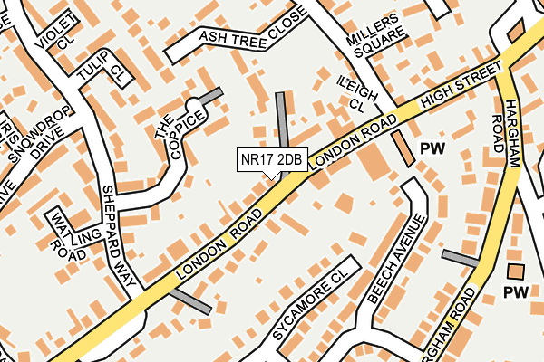 NR17 2DB map - OS OpenMap – Local (Ordnance Survey)