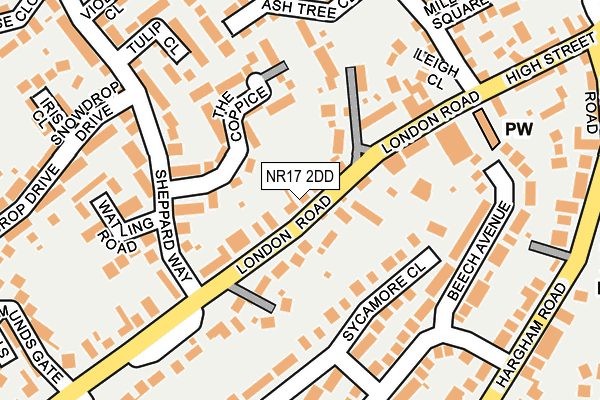 NR17 2DD map - OS OpenMap – Local (Ordnance Survey)