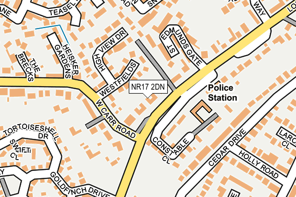 NR17 2DN map - OS OpenMap – Local (Ordnance Survey)