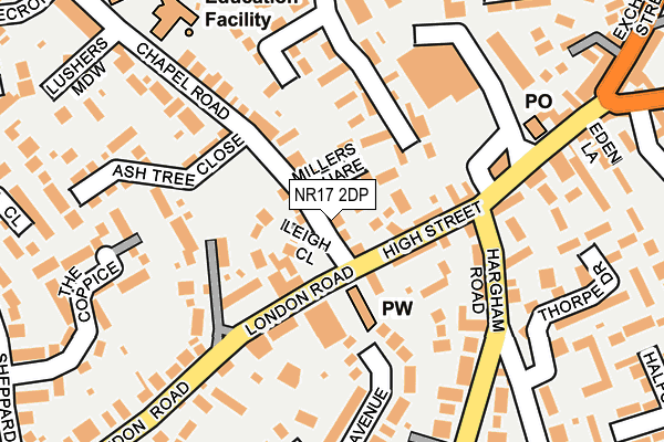 NR17 2DP map - OS OpenMap – Local (Ordnance Survey)