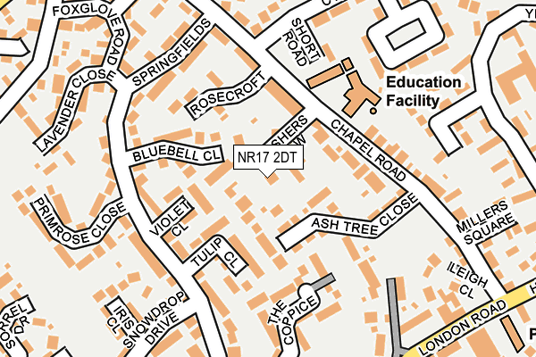 NR17 2DT map - OS OpenMap – Local (Ordnance Survey)