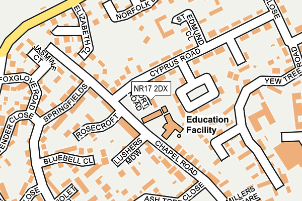 NR17 2DX map - OS OpenMap – Local (Ordnance Survey)