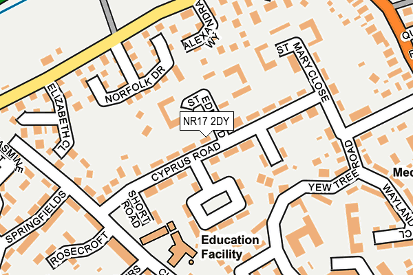 NR17 2DY map - OS OpenMap – Local (Ordnance Survey)