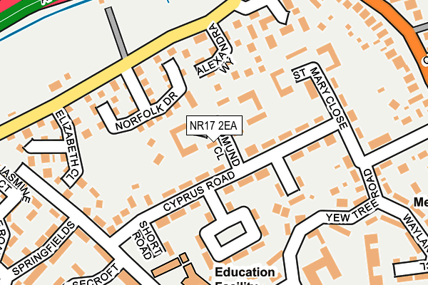 NR17 2EA map - OS OpenMap – Local (Ordnance Survey)