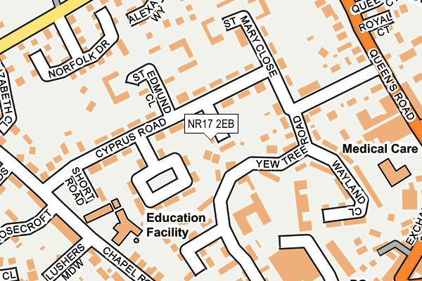 NR17 2EB map - OS OpenMap – Local (Ordnance Survey)