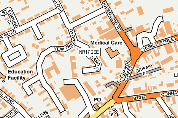 NR17 2EE map - OS OpenMap – Local (Ordnance Survey)