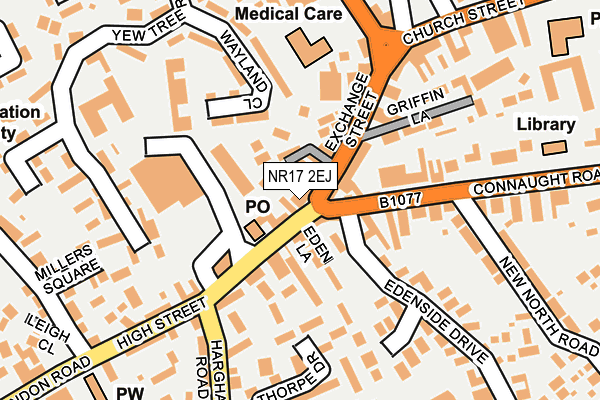 NR17 2EJ map - OS OpenMap – Local (Ordnance Survey)