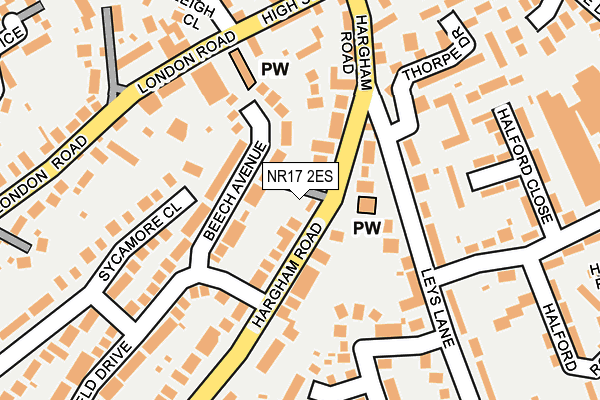 NR17 2ES map - OS OpenMap – Local (Ordnance Survey)