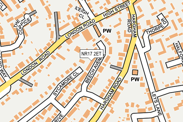 NR17 2ET map - OS OpenMap – Local (Ordnance Survey)
