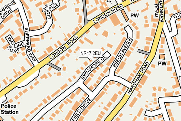 NR17 2EU map - OS OpenMap – Local (Ordnance Survey)