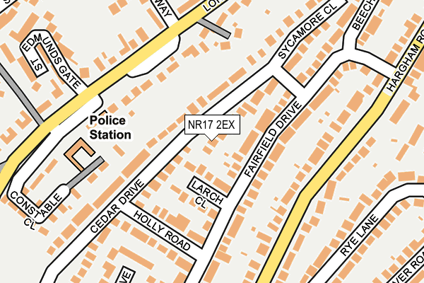 NR17 2EX map - OS OpenMap – Local (Ordnance Survey)
