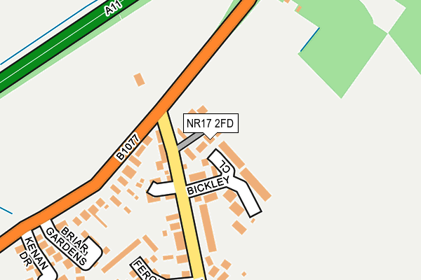 NR17 2FD map - OS OpenMap – Local (Ordnance Survey)