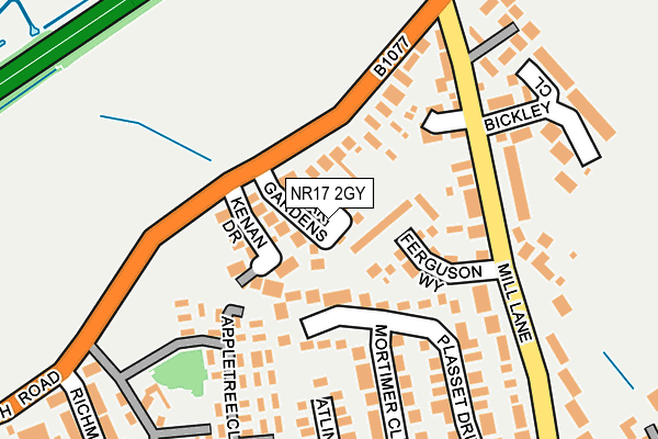NR17 2GY map - OS OpenMap – Local (Ordnance Survey)