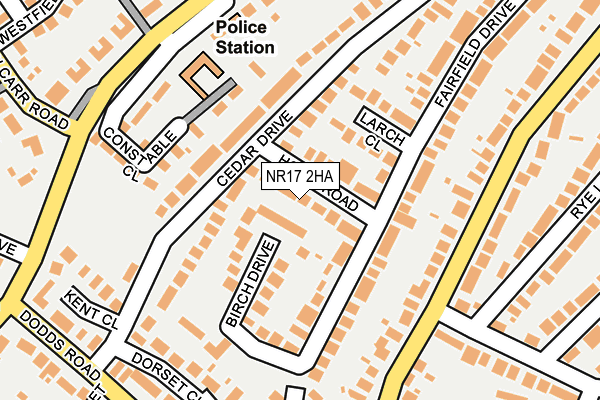 NR17 2HA map - OS OpenMap – Local (Ordnance Survey)