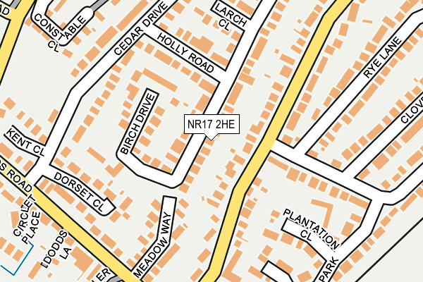 NR17 2HE map - OS OpenMap – Local (Ordnance Survey)