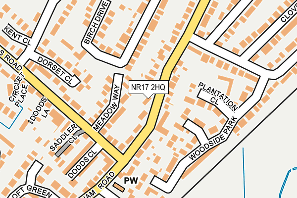 NR17 2HQ map - OS OpenMap – Local (Ordnance Survey)
