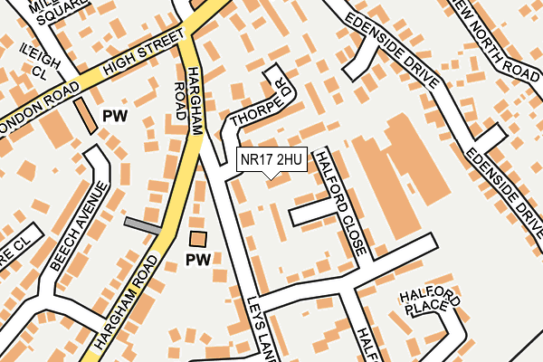 NR17 2HU map - OS OpenMap – Local (Ordnance Survey)