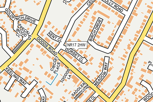 NR17 2HW map - OS OpenMap – Local (Ordnance Survey)