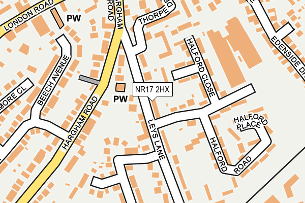 NR17 2HX map - OS OpenMap – Local (Ordnance Survey)