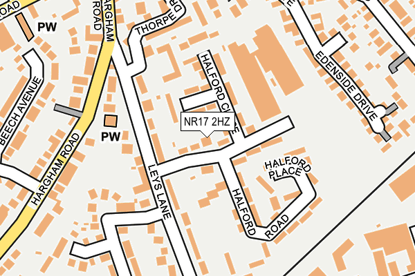 NR17 2HZ map - OS OpenMap – Local (Ordnance Survey)