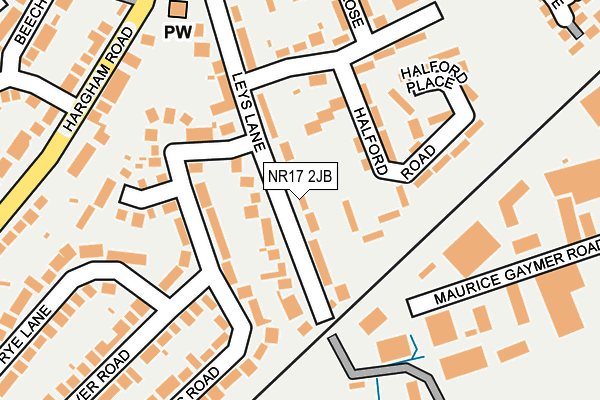 NR17 2JB map - OS OpenMap – Local (Ordnance Survey)