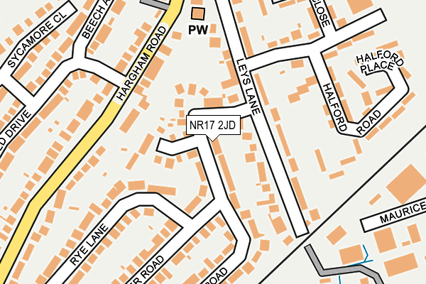 NR17 2JD map - OS OpenMap – Local (Ordnance Survey)