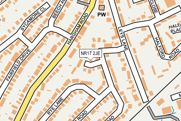 NR17 2JE map - OS OpenMap – Local (Ordnance Survey)