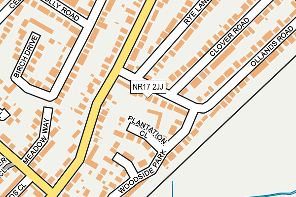 NR17 2JJ map - OS OpenMap – Local (Ordnance Survey)