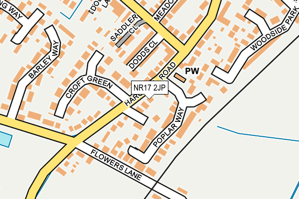 NR17 2JP map - OS OpenMap – Local (Ordnance Survey)