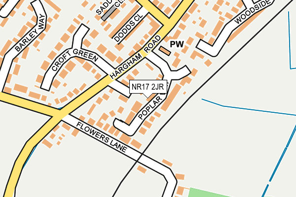 NR17 2JR map - OS OpenMap – Local (Ordnance Survey)