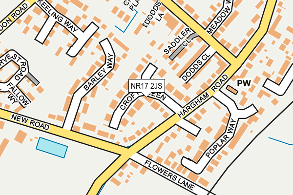 NR17 2JS map - OS OpenMap – Local (Ordnance Survey)