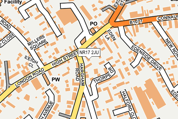 NR17 2JU map - OS OpenMap – Local (Ordnance Survey)