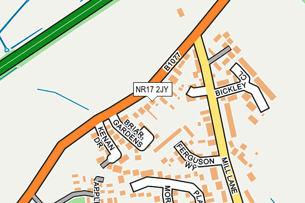 NR17 2JY map - OS OpenMap – Local (Ordnance Survey)