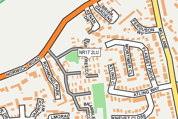 NR17 2LU map - OS OpenMap – Local (Ordnance Survey)