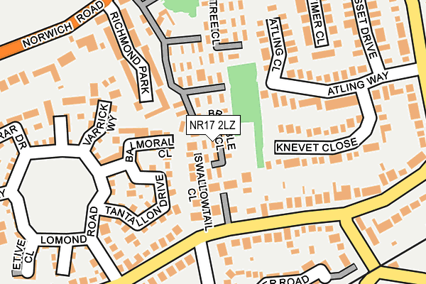 NR17 2LZ map - OS OpenMap – Local (Ordnance Survey)