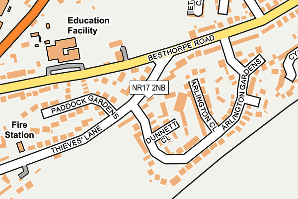 NR17 2NB map - OS OpenMap – Local (Ordnance Survey)