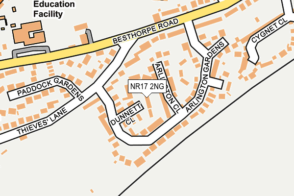 NR17 2NG map - OS OpenMap – Local (Ordnance Survey)