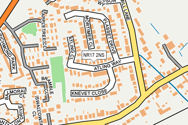 NR17 2NS map - OS OpenMap – Local (Ordnance Survey)