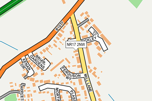 NR17 2NW map - OS OpenMap – Local (Ordnance Survey)