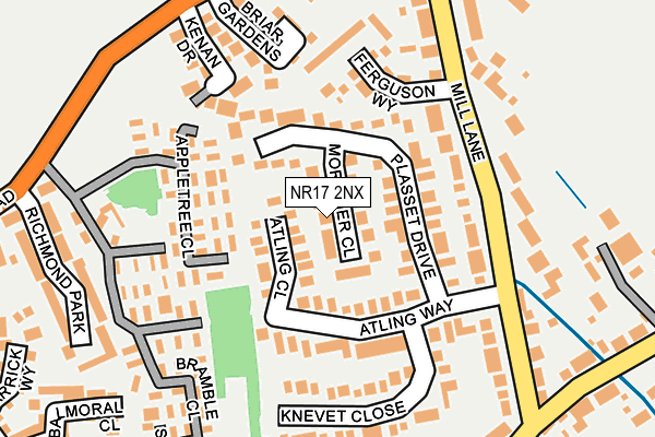 NR17 2NX map - OS OpenMap – Local (Ordnance Survey)