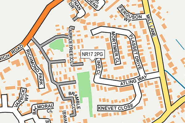 NR17 2PG map - OS OpenMap – Local (Ordnance Survey)