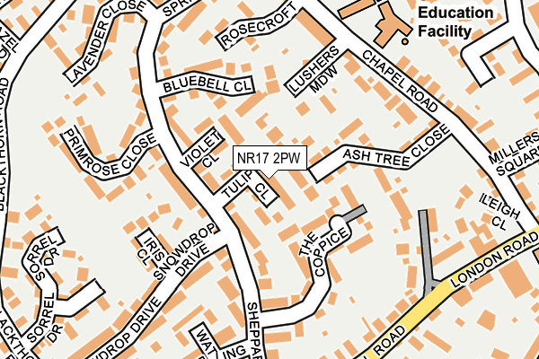 NR17 2PW map - OS OpenMap – Local (Ordnance Survey)