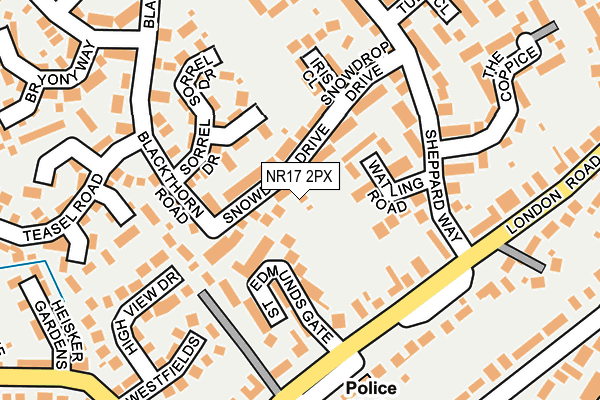 NR17 2PX map - OS OpenMap – Local (Ordnance Survey)