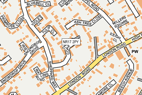 NR17 2PY map - OS OpenMap – Local (Ordnance Survey)