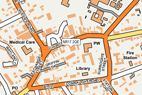 NR17 2QE map - OS OpenMap – Local (Ordnance Survey)