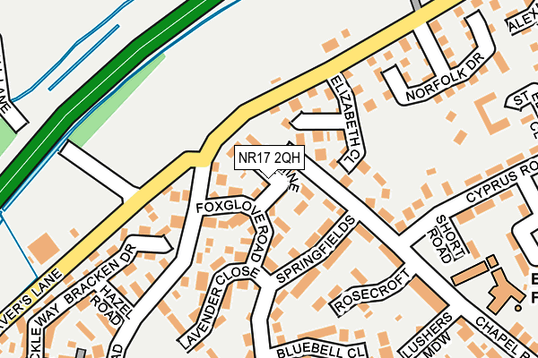NR17 2QH map - OS OpenMap – Local (Ordnance Survey)